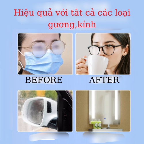 Khăn lau kính Nano chống bám hơi nước, Giấy lau sạch nhờn vân tay bụi bẩn trên mắt kính, điện thoại