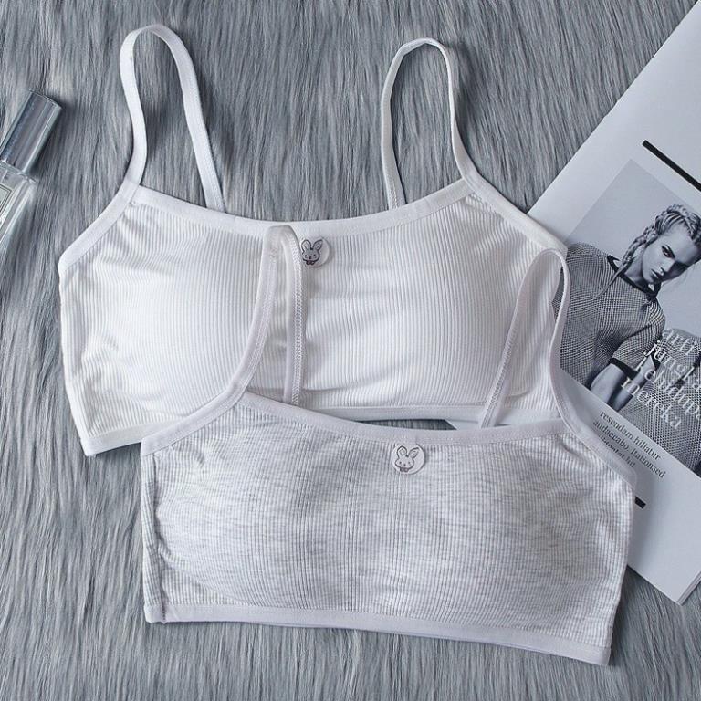 Áo lót lá  cotton cho học sinh có mút nhẹ tháo ra được cho bé 35-55kg