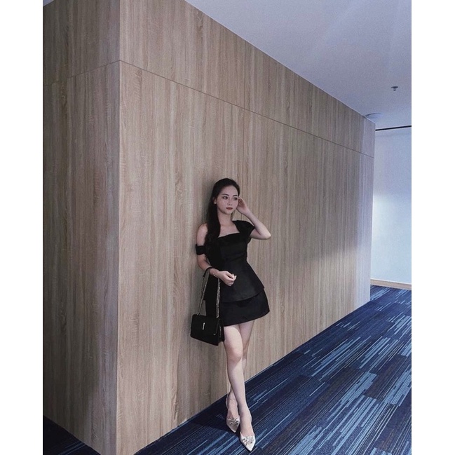 Dottie Top - Áo lệch vai taffeta phối tơ organza SEDUISANT