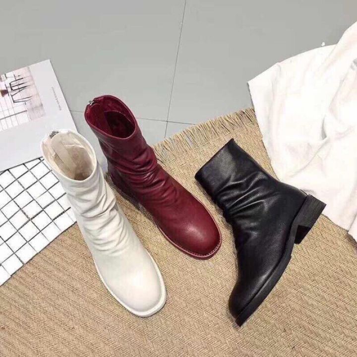 Bốt - boots nhăn bệt 2 màu đen be Hot hit 2021