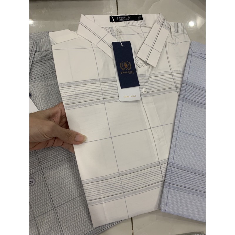 Áo sơmi nam sọc caro body. dành cho con trai và ba