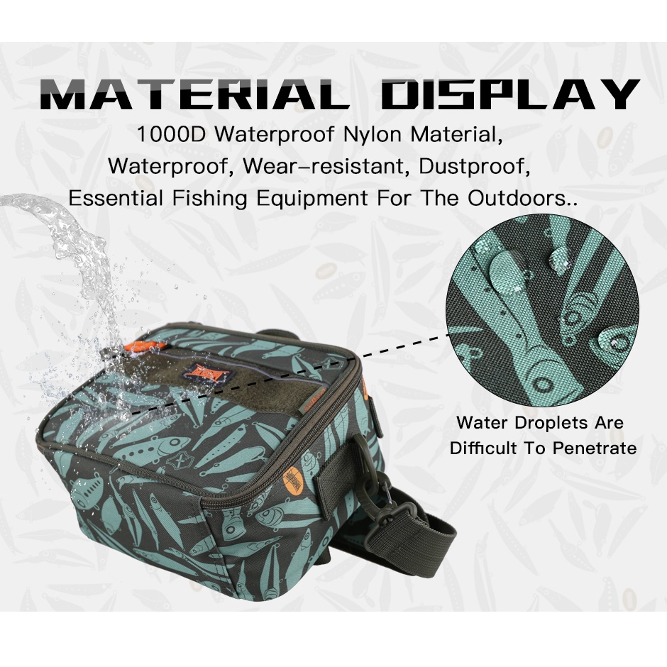 Túi Đựng Mồi Câu Cá Kingdom 1000D Bằng Nylon Chống Thấm Nước 340g 22x11x18cm LYB-10