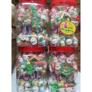 Kẹo bông đường mix hình chủ đề noel 3D bên trong có dẻo hủ 50que