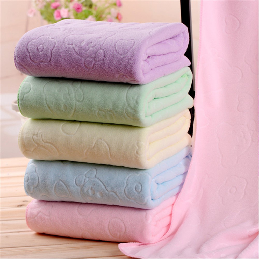 FUTURE Soft Shower Cloth Comfort Absorbent Bath Towels Bear Shape Microfiber Durable Antibacterial Dry Body/Multicolor