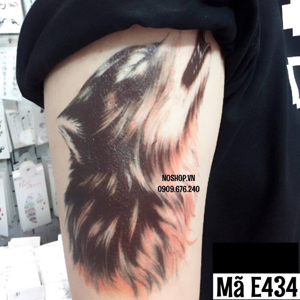 Hình Xăm Dán Chó Sói - E434