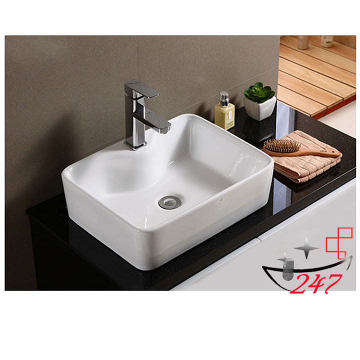 Chậu bàn đá vuông - Chậu lavabo đặt bàn hàng chính hãng bảo hành 10 năm