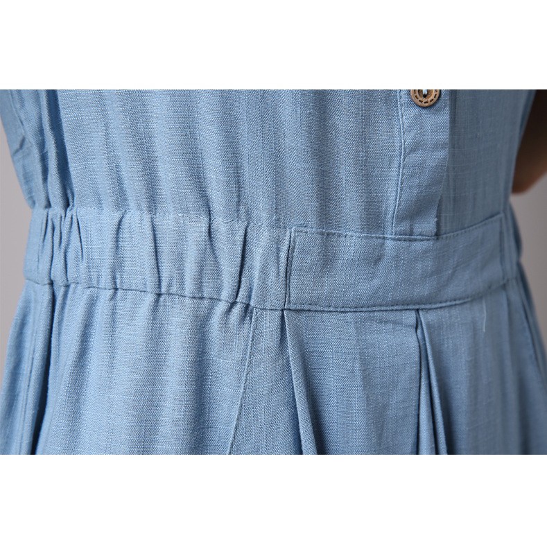 ĐẦM SUÔNG CHUN EO PHỐI TÚI CHÉO - DS116