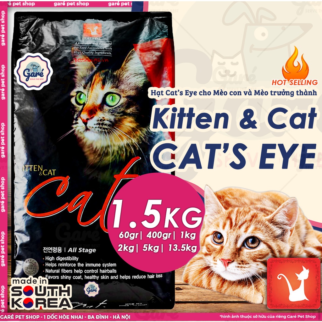 1.5kg - Hạt Cat Eye cân bằng dinh dưỡng chống búi lông hiệu quả đến từ Hàn Quốc Cat's Eye Cateye