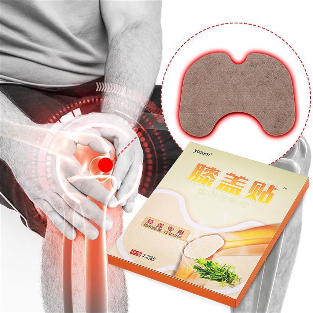 12 cái Trung Quốc Thảo dược Thạch cao Y tế Moxa Đầu gối Miếng dán Giảm đau Cơ thể Cơ bắp Thấp khớp Viêm khớp Đau Giảm đau Chăm sóc