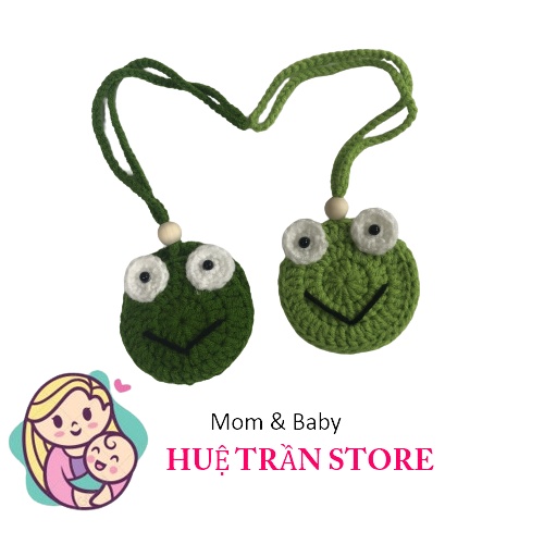 Túi tỏi, túi đựng tỏi  con ếch handmade len cho bé tránh vía