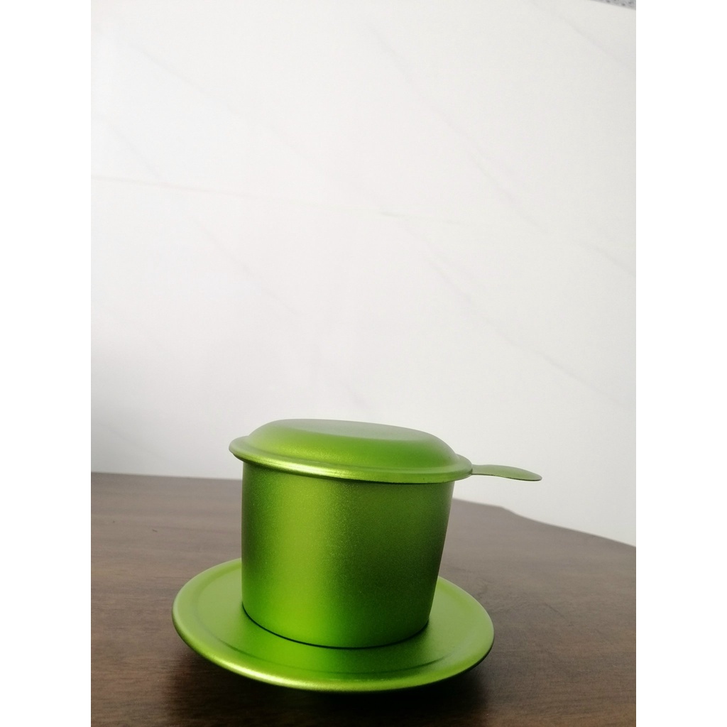 Phin pha cà phê màu xanh anode chất lượng cao, sang trọng, bền, phin nhôm pha cafe cao cấp từ Xưởng phin màu ba miền