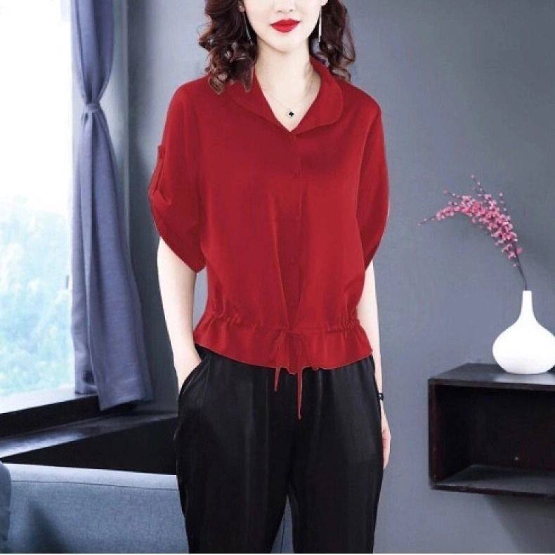 Áo Sơ Mi Chiffon Tay Ngắn Dáng Rộng Phong Cách Hàn Quốc Thời Trang Mùa Hè Cho Nữ Mới