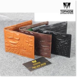 Bóp da / Ví nam cao cấp - Ví da bò 100% vân cá sấu - TẶNG HỘP - Bảo hành 12 tháng cho da