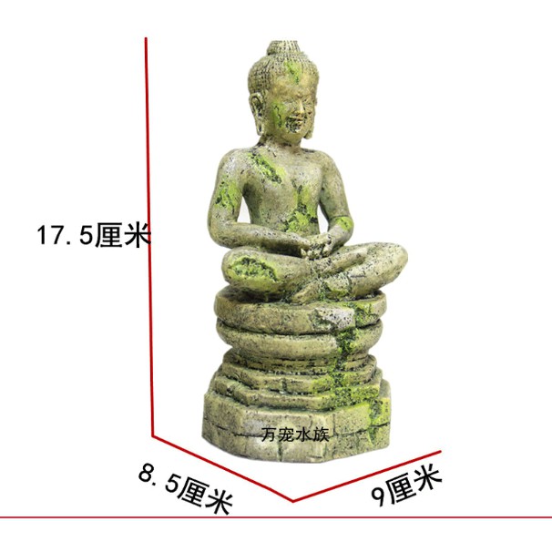 Mô hình tượng Phật trang trí hồ cá, bể cá, bể thủy sinh, hòn non bộ - set bán cạn