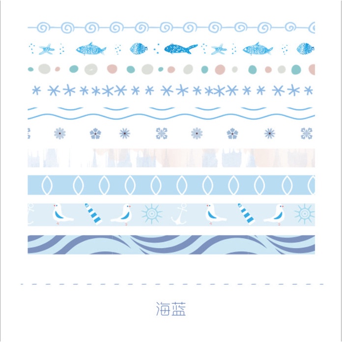 Set 10 cuộn băng dính washi nhiều màu sắc dùng trang trí scrapbook/album độc đáo BAG U BDMINI22