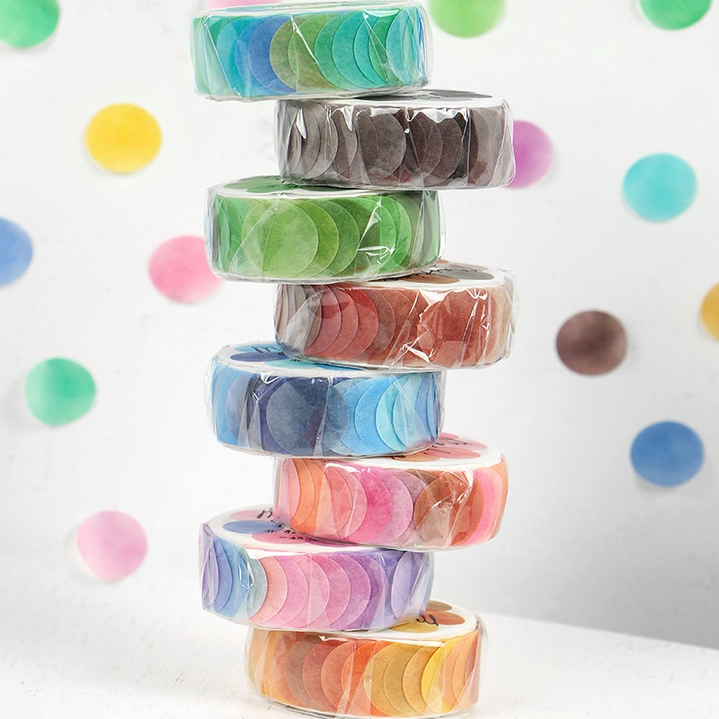 Bộ washi tape DOT COLOR cuộn trang trí sổ tay… [ 069 ]