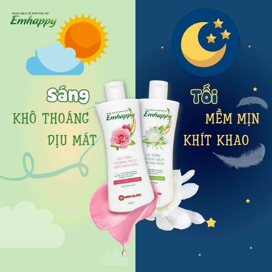 Dung dịch vệ sinh phụ nữ EMHAPPY 120ml - Nam Dược [emhapy, em happy]