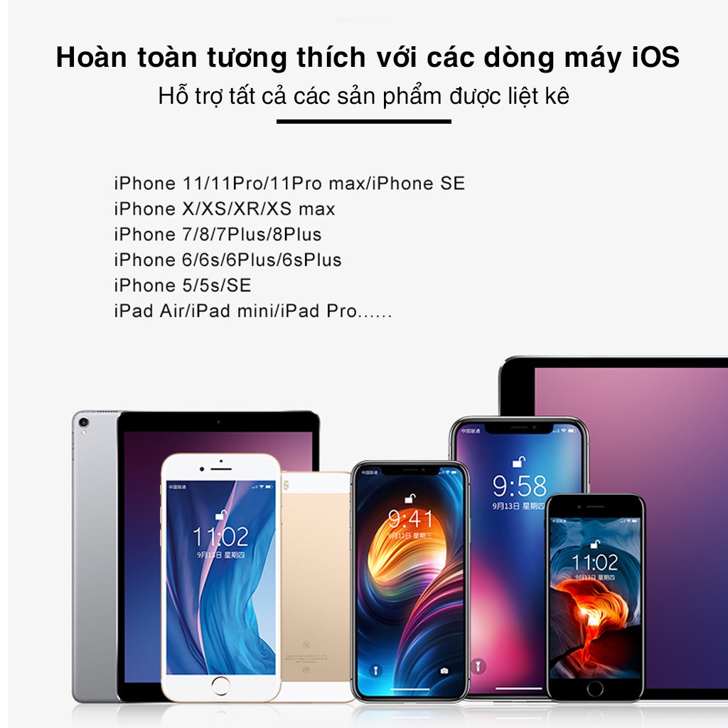 [Mã BMBAU50 giảm 7% đơn 99K] Dây cáp sạc Lightning hỗ trợ sạc nhanh, Sạc tiêu chuẩn - MINPRO