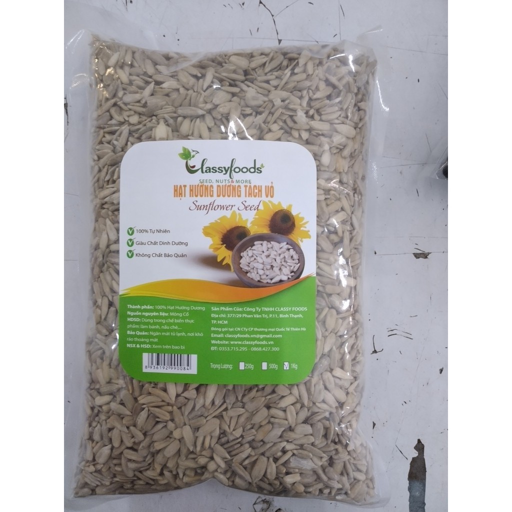 Hạt Hướng Dương Tách Vỏ 1kg Classyfoods