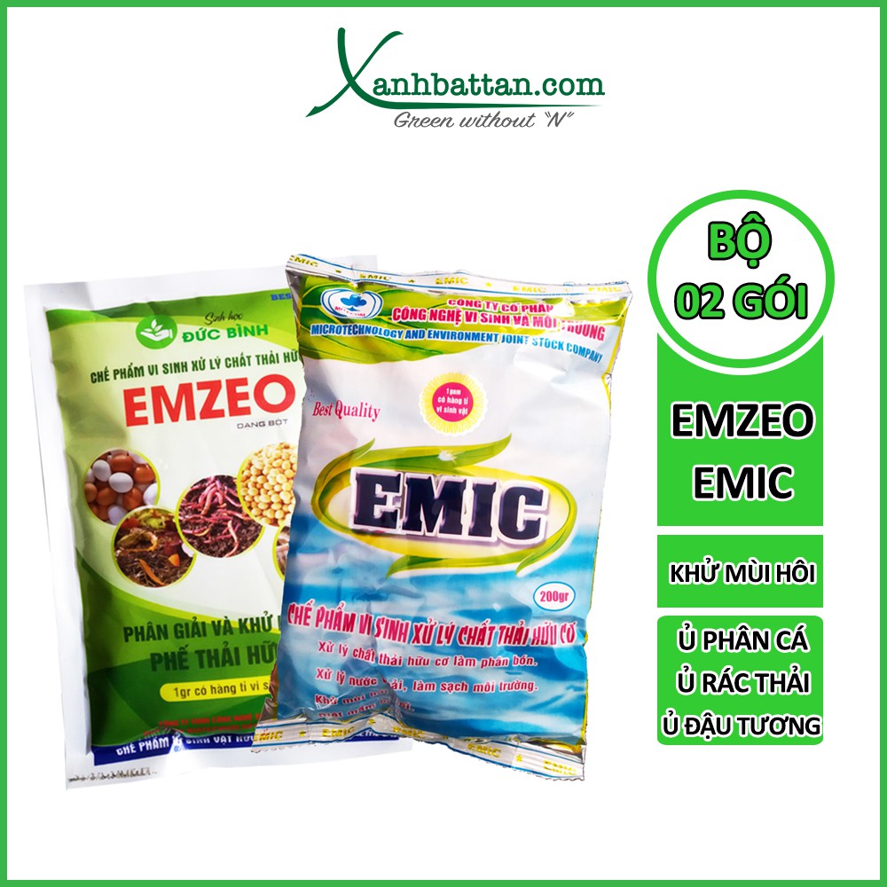 Bộ 2 Gói Emzeo Emic Khử Mùi Hôi, Ủ Đậu Tương , Ủ Rác Thải Và Ủ Phân Bón