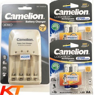 Bộ sạc nhanh kèm 4 pin aa 2700mah .