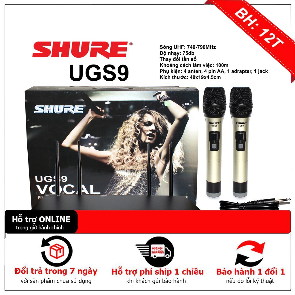 [ Giảm giá 10%] Micro không dây Shure UGS9 - hàng chất lượng