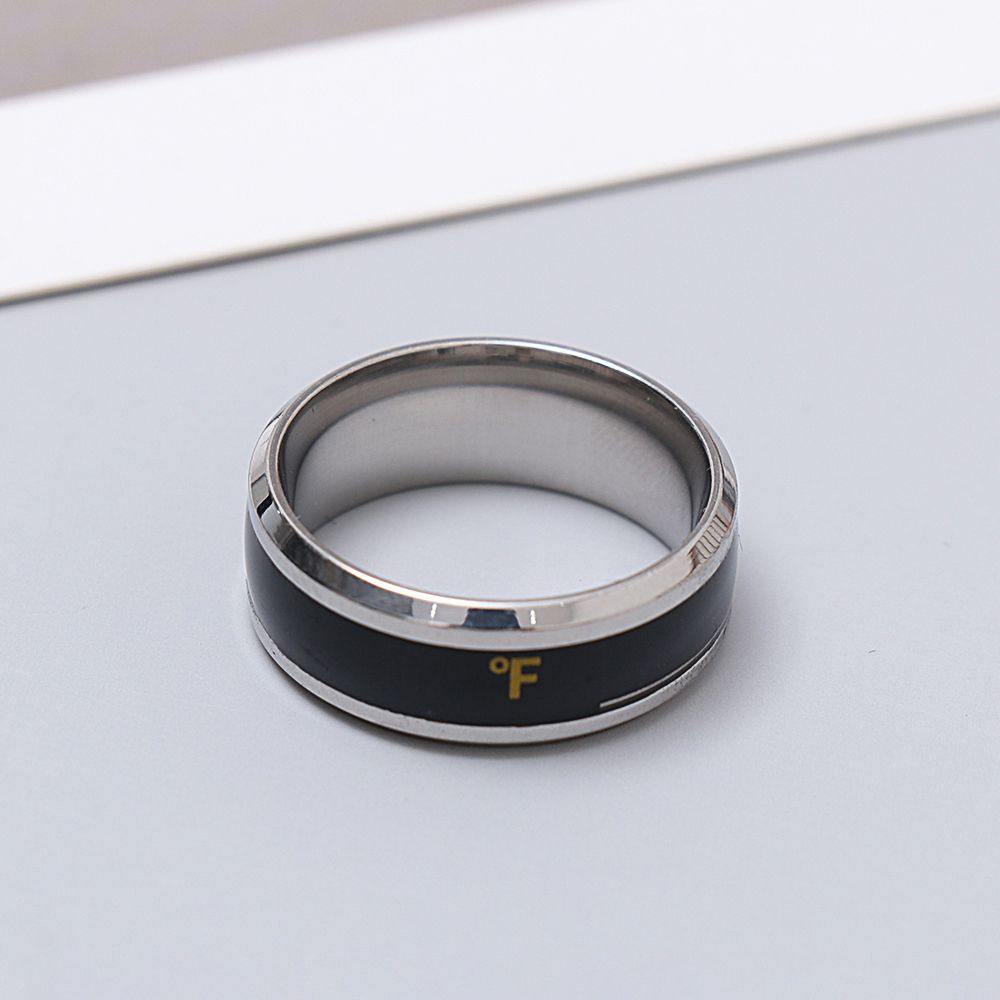 Nhẫn Đo Nhiệt Độ Thông Minh Bằng Thép Không Gỉ Có Màn Hình Hiển Thị Nhiều Màu