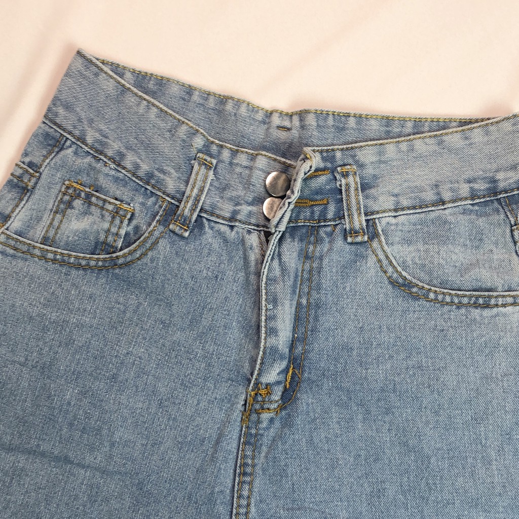 Quần Jeans nữ Ulzzang dáng suông ống loe xẻ phong cách Hàn quốc( Meisy)