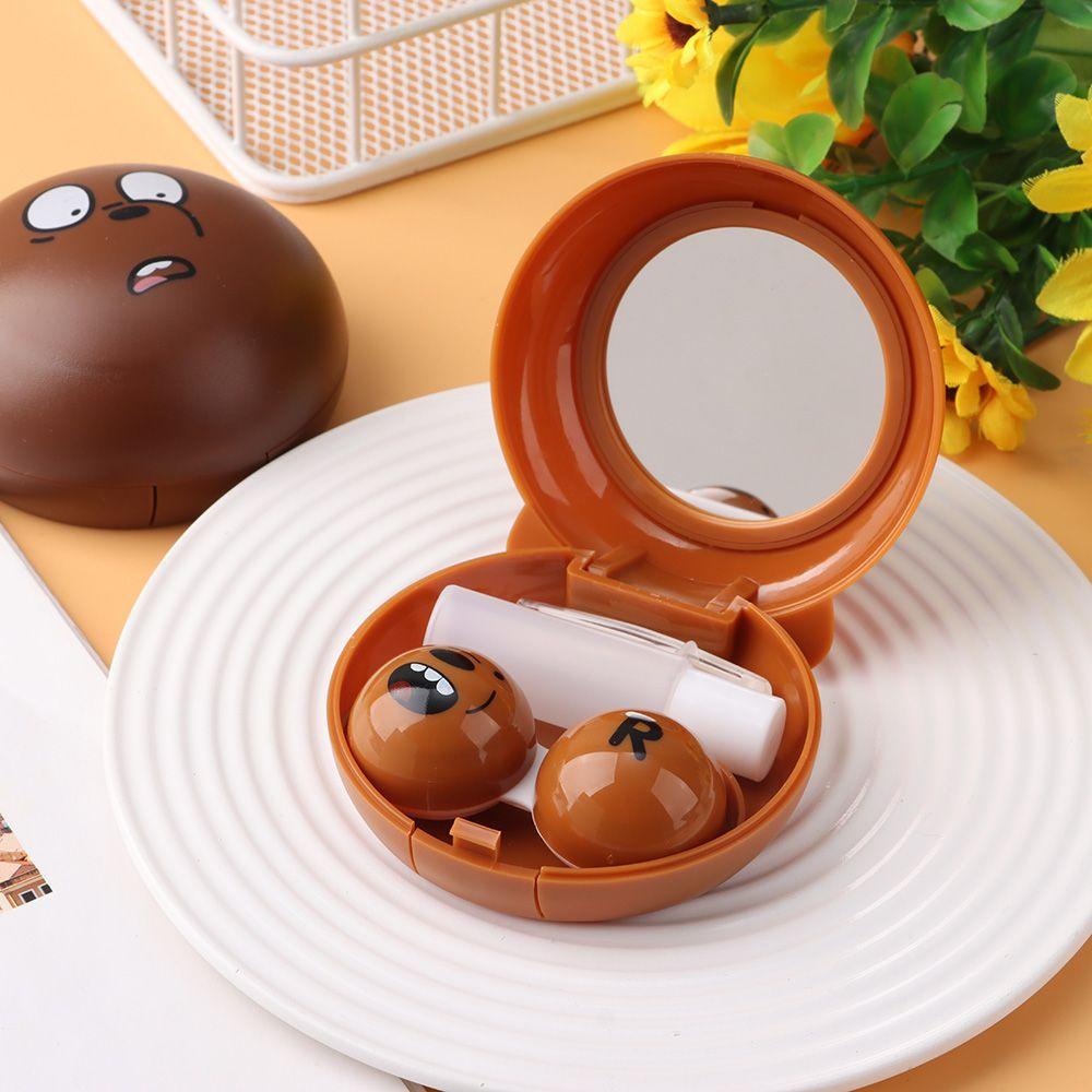 LEILY Hộp Đựng Kính Áp Tròng Mini Tráng Gương DIY Ốp