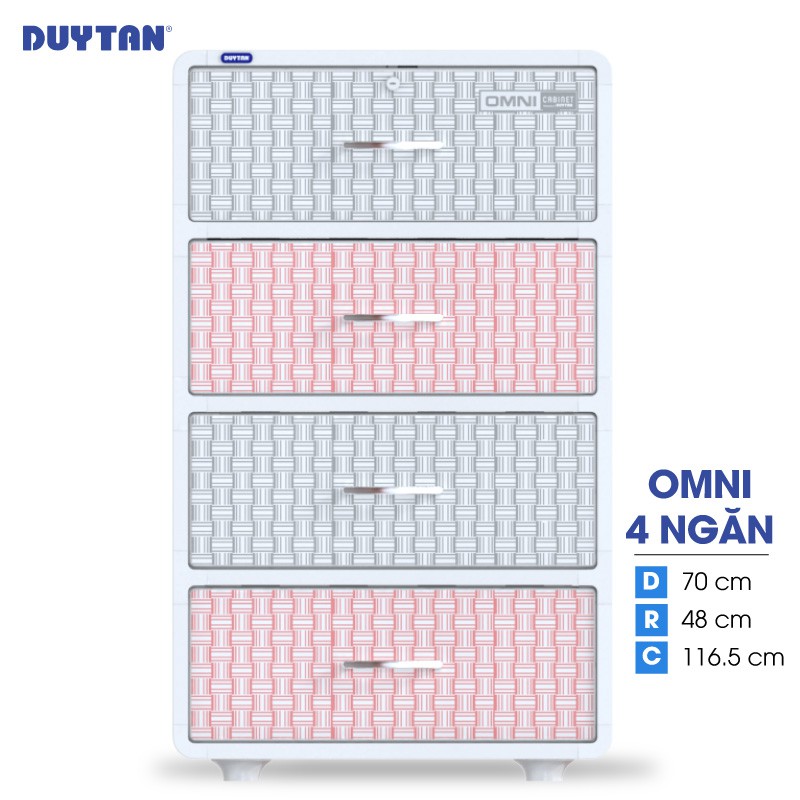 Tủ nhựa Duy Tân OMNI 4 tầng - Nhiều hoa văn - Sản phẩm mới 2020