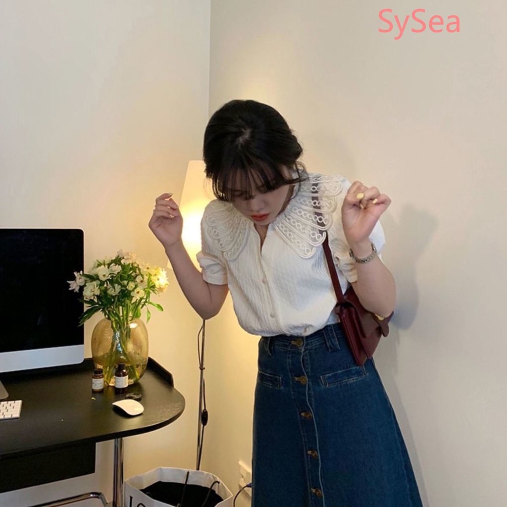 Áo Kiểu Phối Ren Plus Size Thời Trang Mùa Hè Phong Cách Vintage Cho Nữ