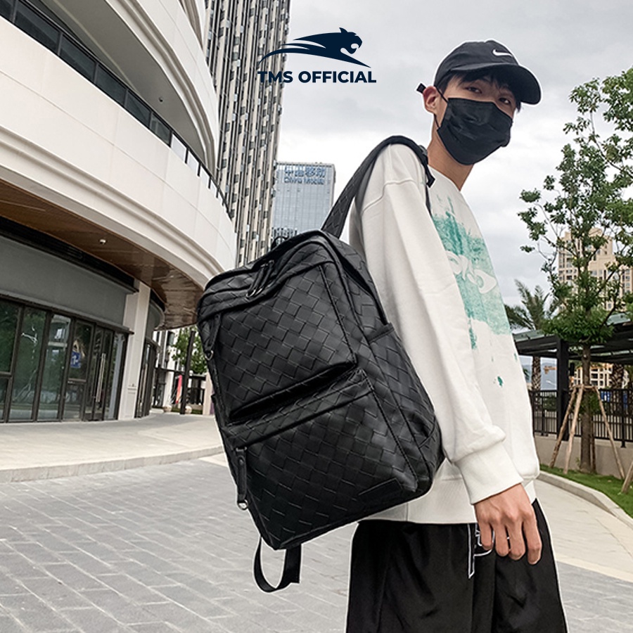 Balo da nam cao cấp cá mập đan chéo nhiều ngăn đựng laptop đi học siêu bền TMSB03