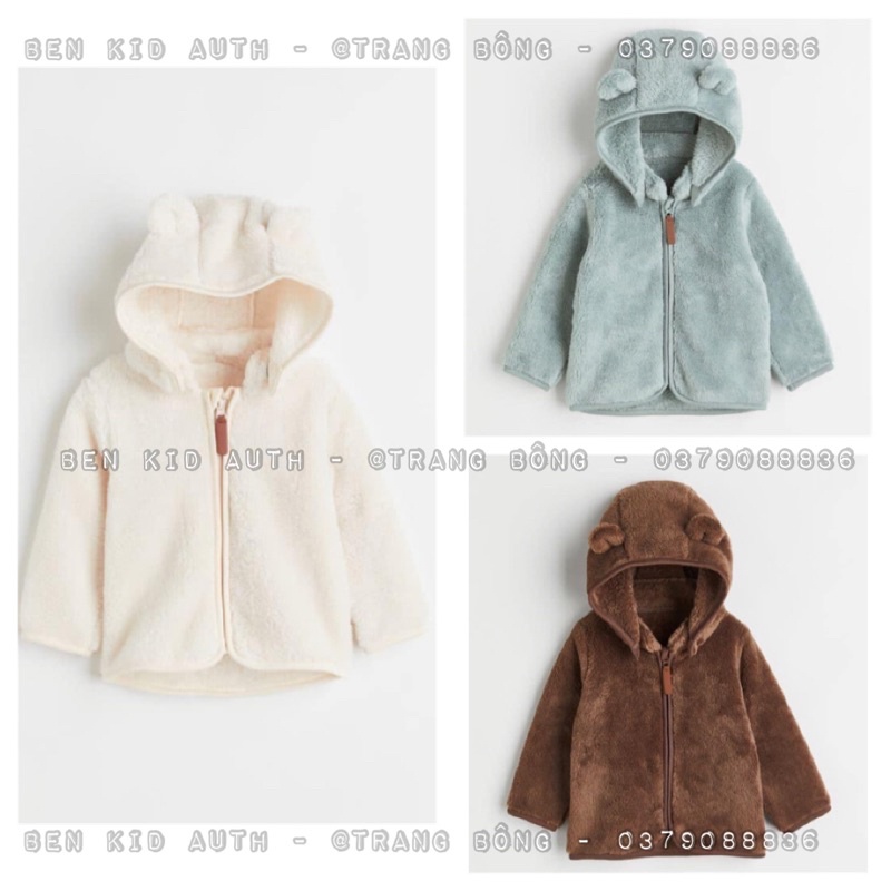 Áo lông H&amp;M AUTH săn sale cho bé 2022( mẫu mới tháo mũ)