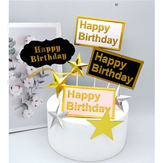 Bảng Cắm Happy Sao Love Tim Phụ Kiện Trang Trí Bánh