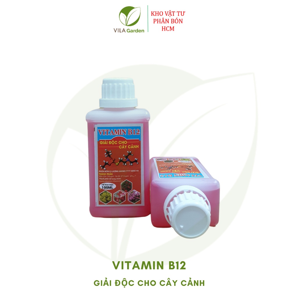 Phân Bón Lá Vitamin B12 Giải Độc Cho Cây Cảnh, Hoa Lan 100ml