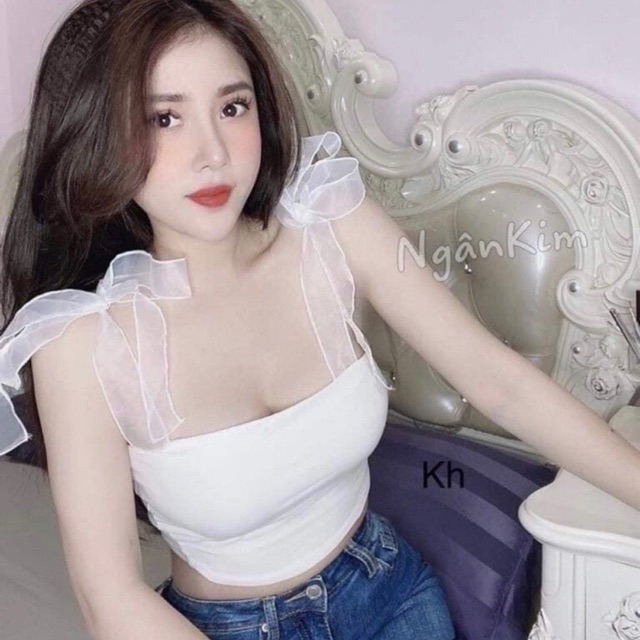 ÁO HAI DÂY PHỐI LƯỚI SL( kèm ảnh chụp)