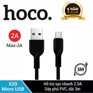 Cáp sạc micro hoco x20 cho điện thoại android - dây sạc điện thoại android hoco x20 - cáp sạc micro