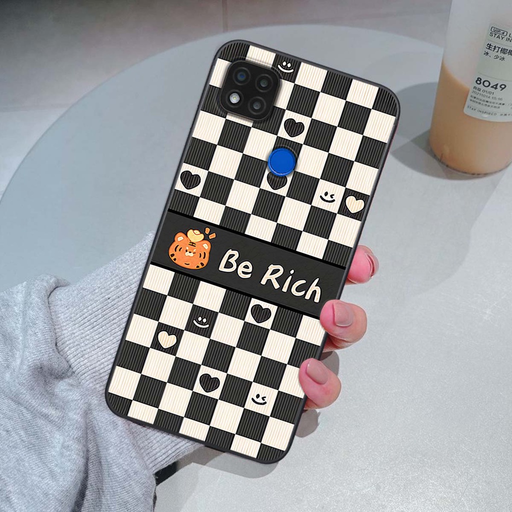 Ốp Xiaomi Redmi 9C gấu Bear rick caro vuông thời trang siêu đẹp