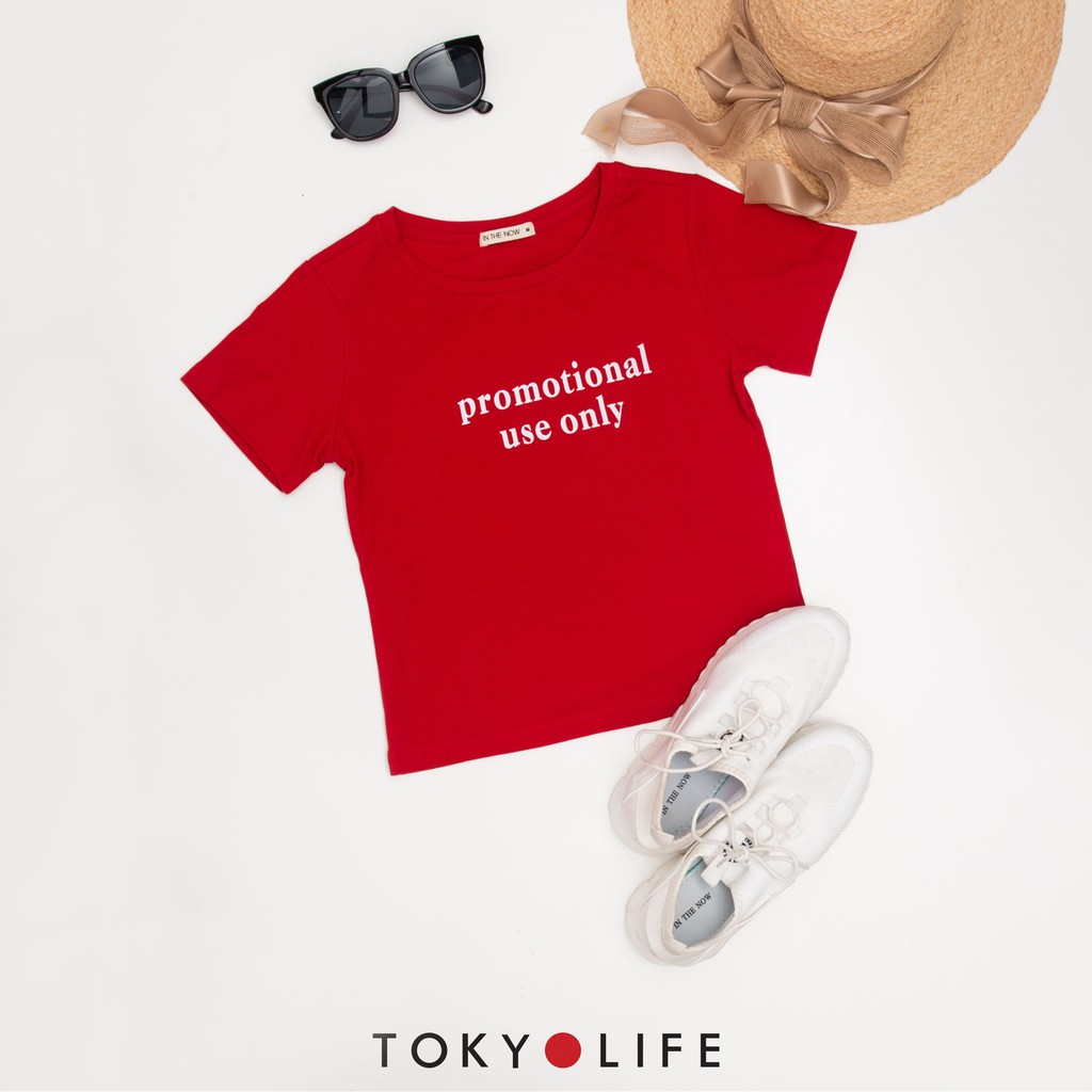 Áo thun tay ngắn Nữ TOKYOLIFE in chữ Promotional E9TSH040G
