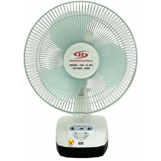 Quạt tích điện cao cấp HJD-FL301 2 bình có đèn và cổng usb