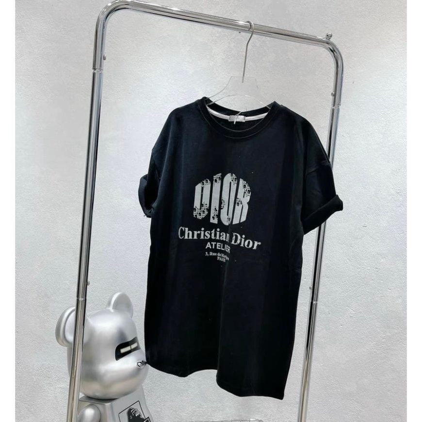 ÁO PHÔNG NỮ TRƠN CHỮ D.I.O.R THỔ CẨM FROM RỘNG