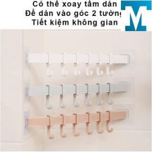 Thanh treo đồ 6 móc dán tường