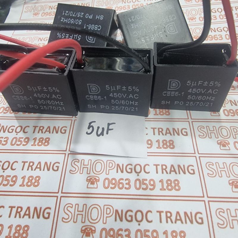 Tụ Quạt 5 MF - 450V- Giá 5 Chiếc