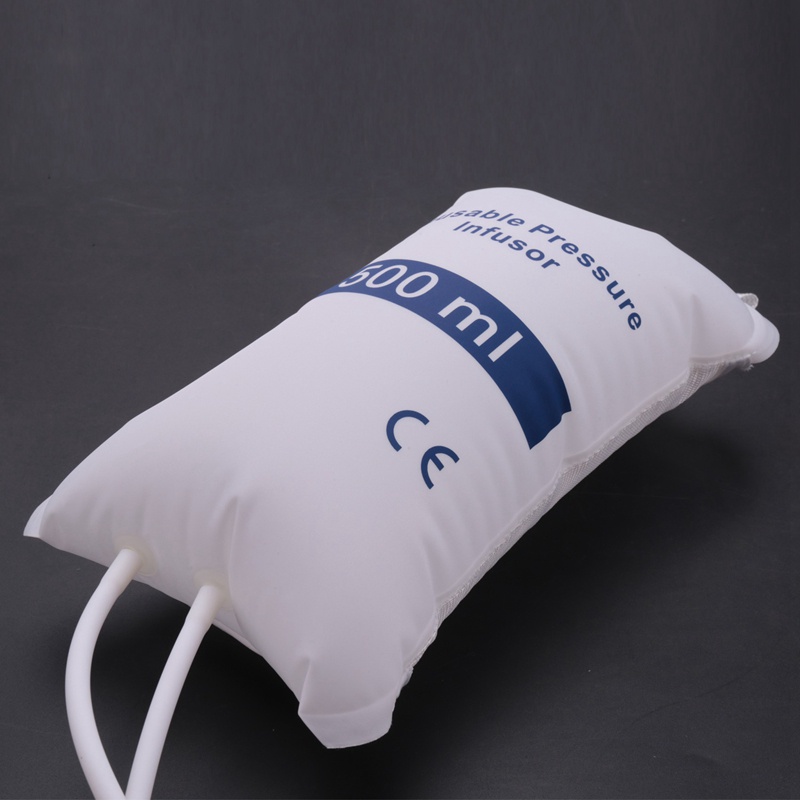 Infusion Pump Pressure Bag 500Ml with Gauge and Hand Pump Ball Reusable Pressure Infusion Bag