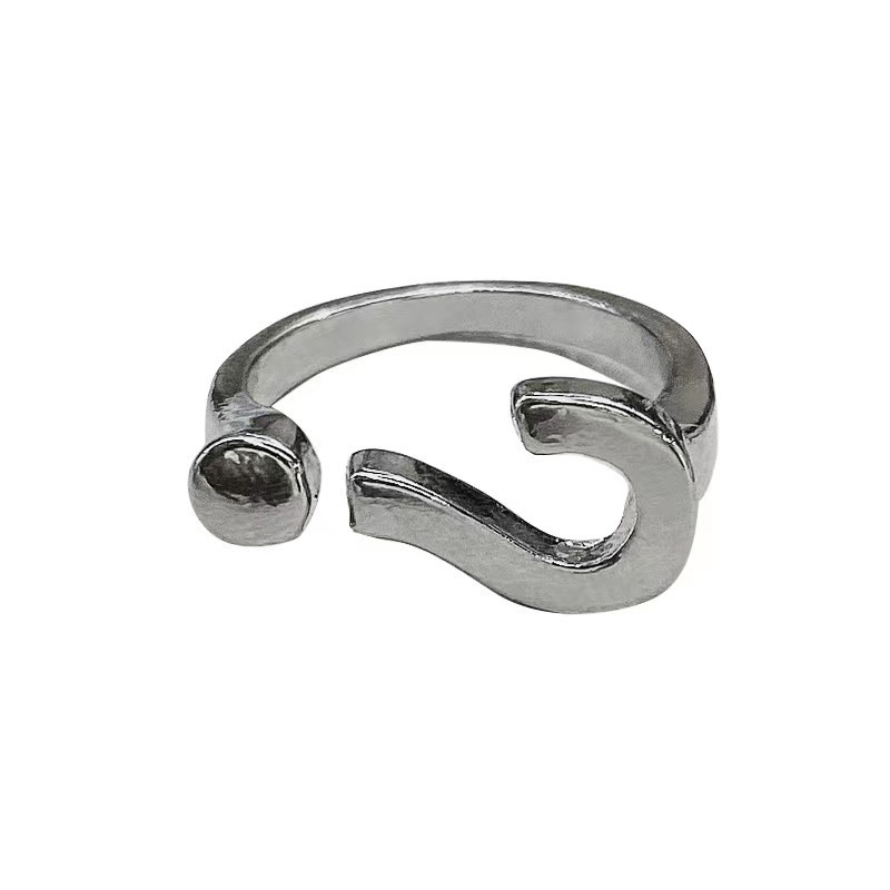 Nhẫn Đeo Tay Họa Tiết Dấu Chấm Hỏi Harajuku Mới Có Thể Điều Chỉnh Cho Nam Nữ