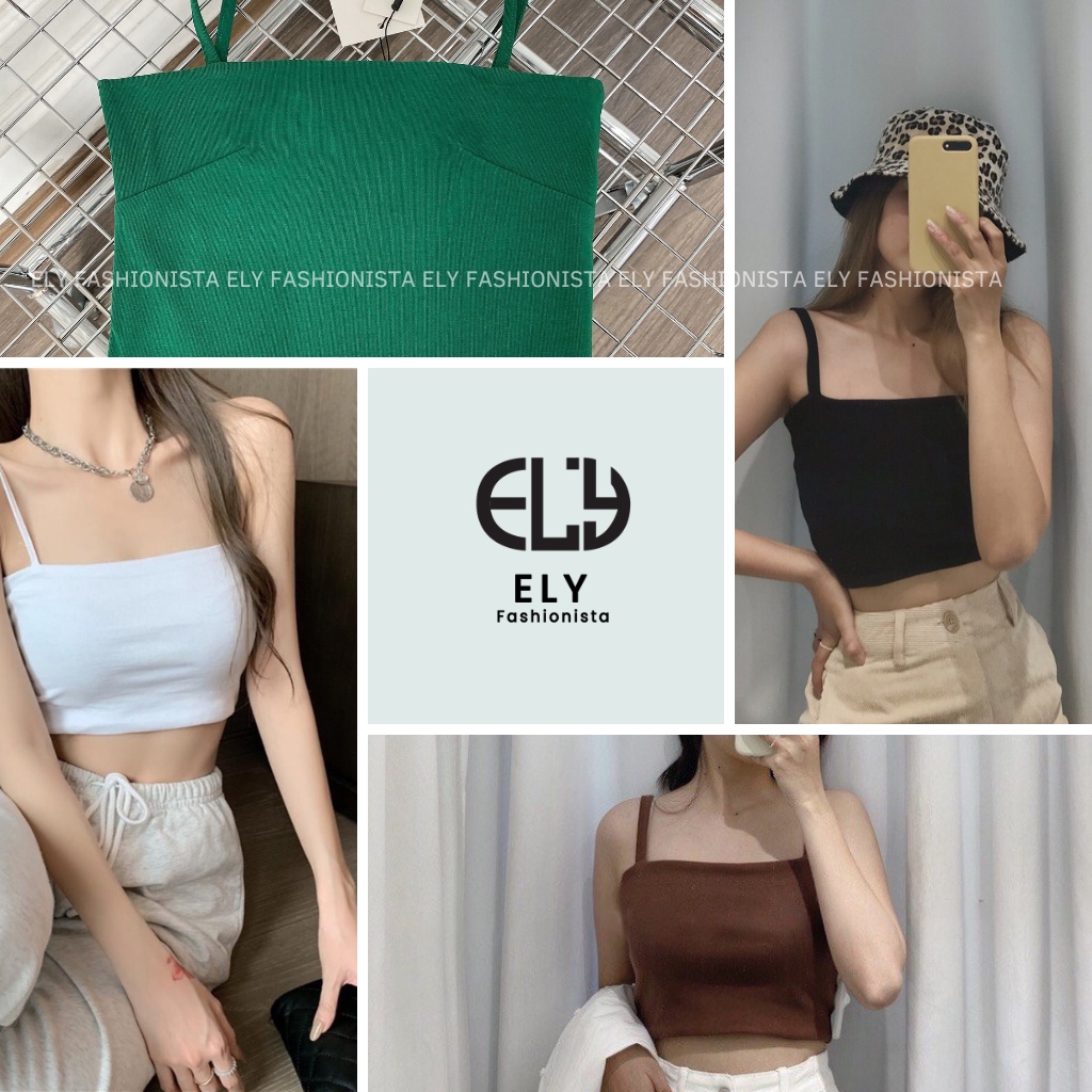 Áo croptop nữ ELY dáng ôm chiết eo TANK TOP  không đệm vải cotton Bozip co giãn tốt thoáng mát nhiều màu sắc ELY223.