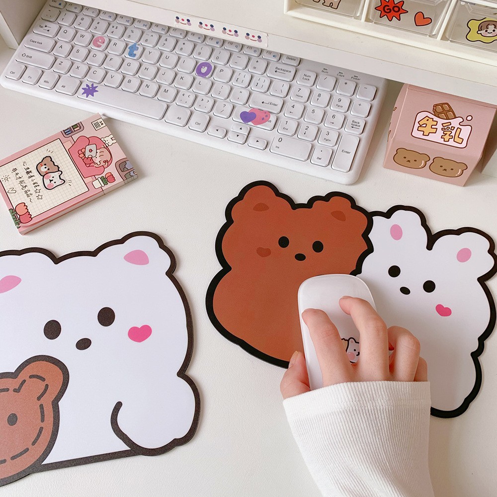 Bàn Di Chuột Miếng Lót Chuột Mouse Pad Cookie Bear Đáng Yêu Không Thấm Nước