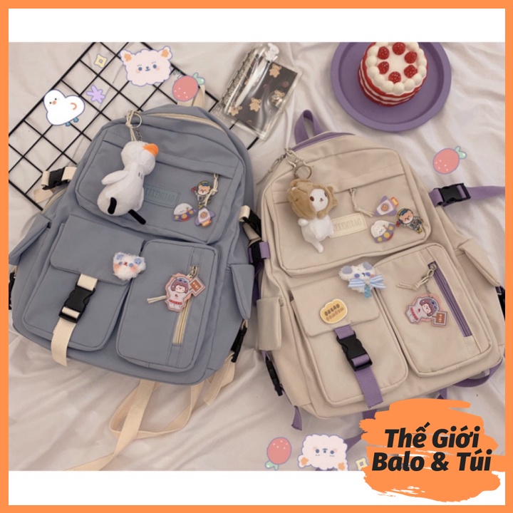 Balo cặp ulzzang basic nữ thời trang đi học đi chơi du lịch giá rẻ đựng vừa laptop canvas KÉO VIỀN | thegioibalo