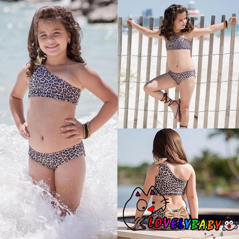 Bộ Bikini 2 Mảnh + Băng Đô Họa Tiết Da Báo Cho Bé Gái | BigBuy360 - bigbuy360.vn