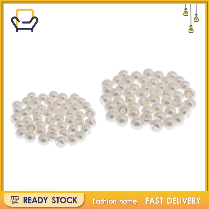 100 Nút Áo Đính Ngọc Trai Giả Màu Trắng 10mm Happi2ness